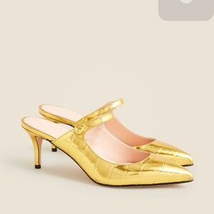 J Crew Elegant Gold leather Heels